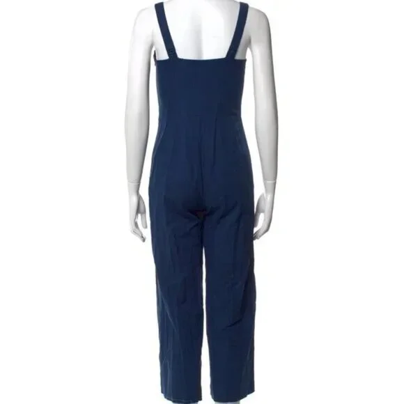 STAUD Boats At The Dock Button Up Deep Blue Jumpsuit - Picture 2 of 4